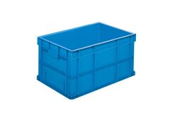 PLASTICON 400x600x280 mm kapalı mavi renkli gıdaya uygun plastik kasa