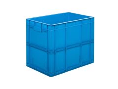 PLASTICON 4640 K model 400x600x400 mm mavi kapalı plastik taşıma kasası