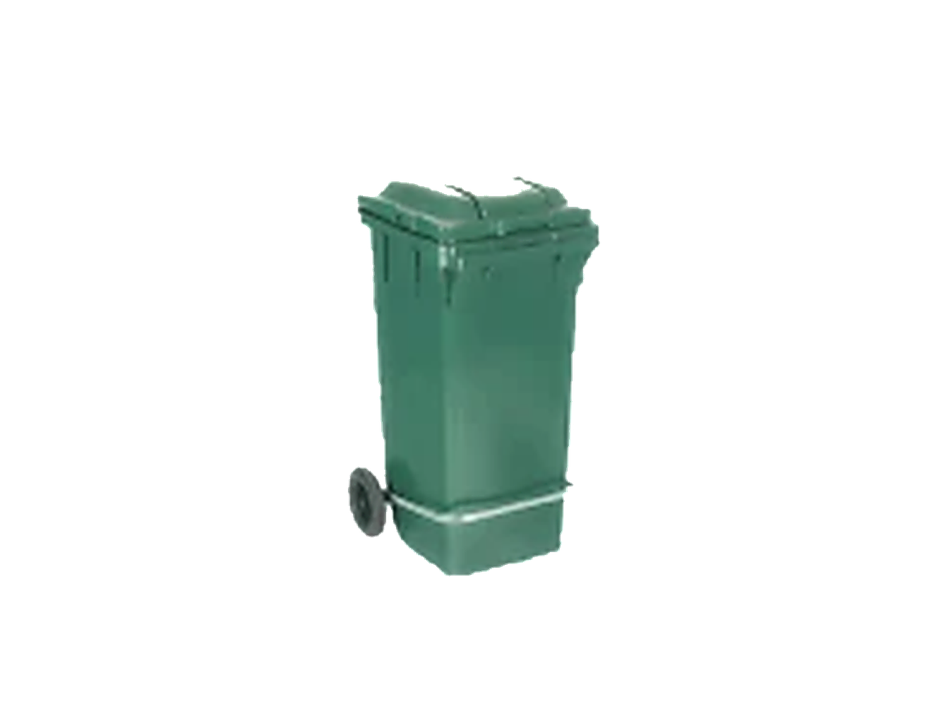 120 litre pedallı yeşil plastik çöp konteyneri