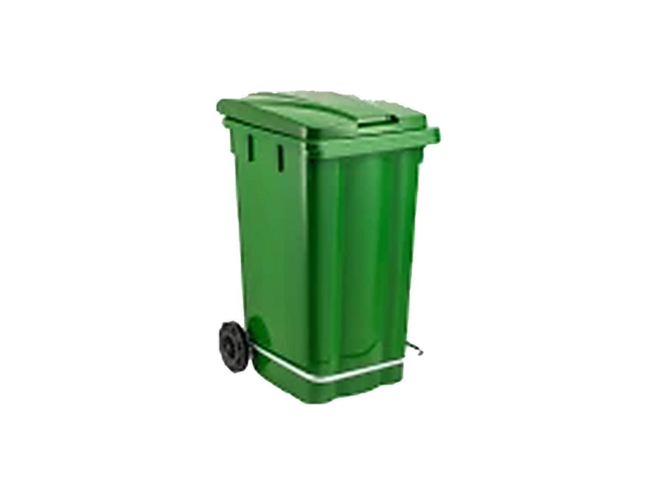 240 litre pedallı yeşil plastik çöp konteyneri