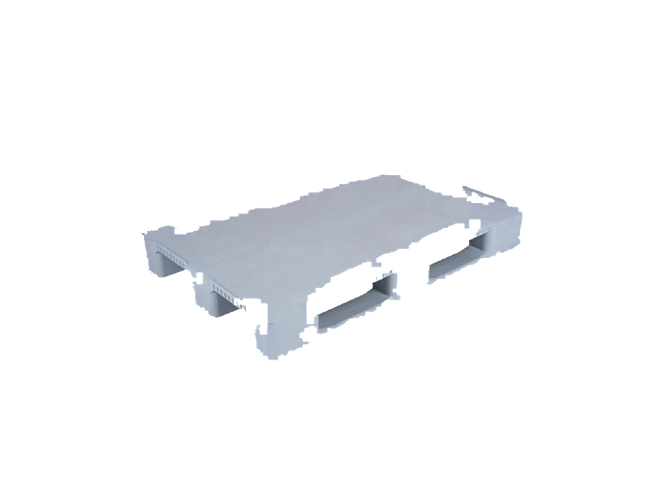 1200x800 mm kapalı üst 3 kızaklı gri plastik palet