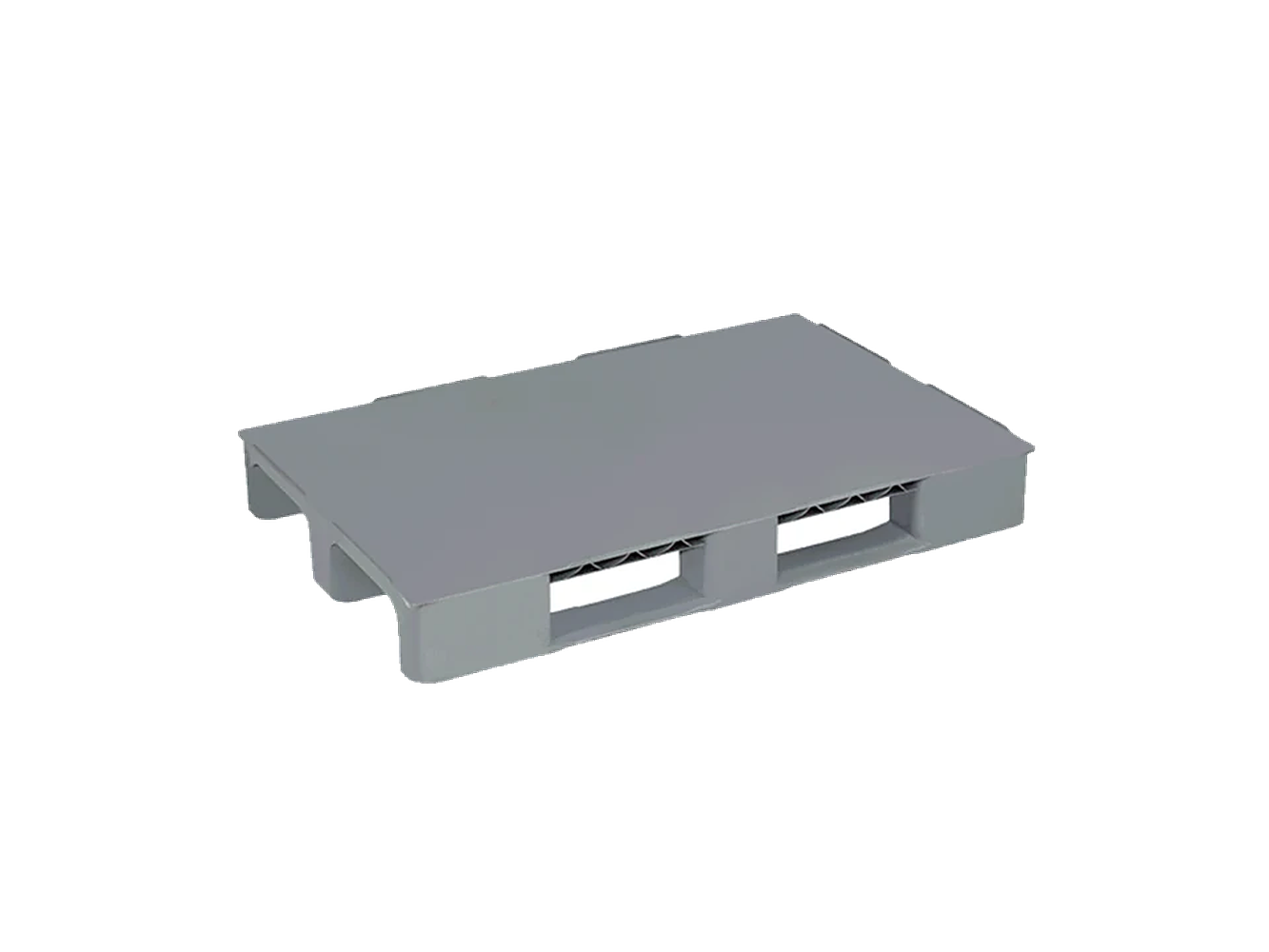1200x800 mm kapalı üst ayaklı gri plastik palet