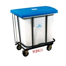 PLASTICON pedallı kapaklı plastik çamaşır arabası 300 Lt 1000x700x900 mm beyaz gövde