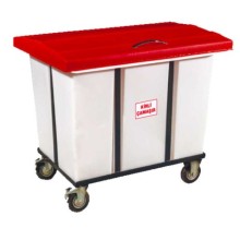 PLASTICON 400 Lt 1200x700x900 mm polietilen kırmızı kapaklı kirli çamaşır arabası
