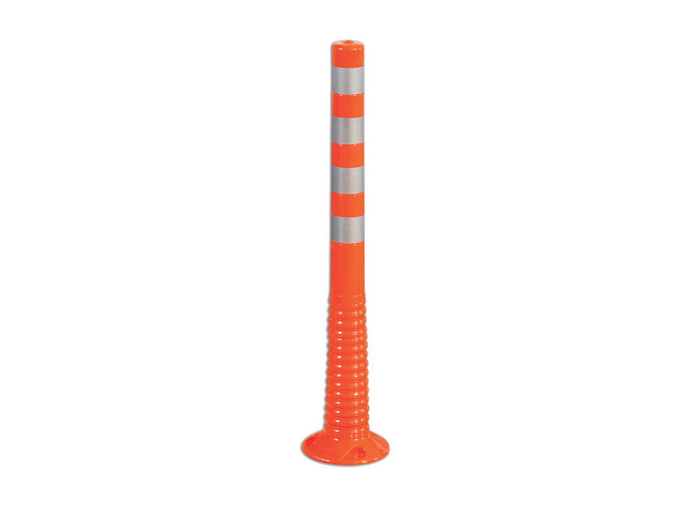 PLASTICON DLN-750 75 cm reflektif şeritli turuncu esnek TPU trafik delinatörü