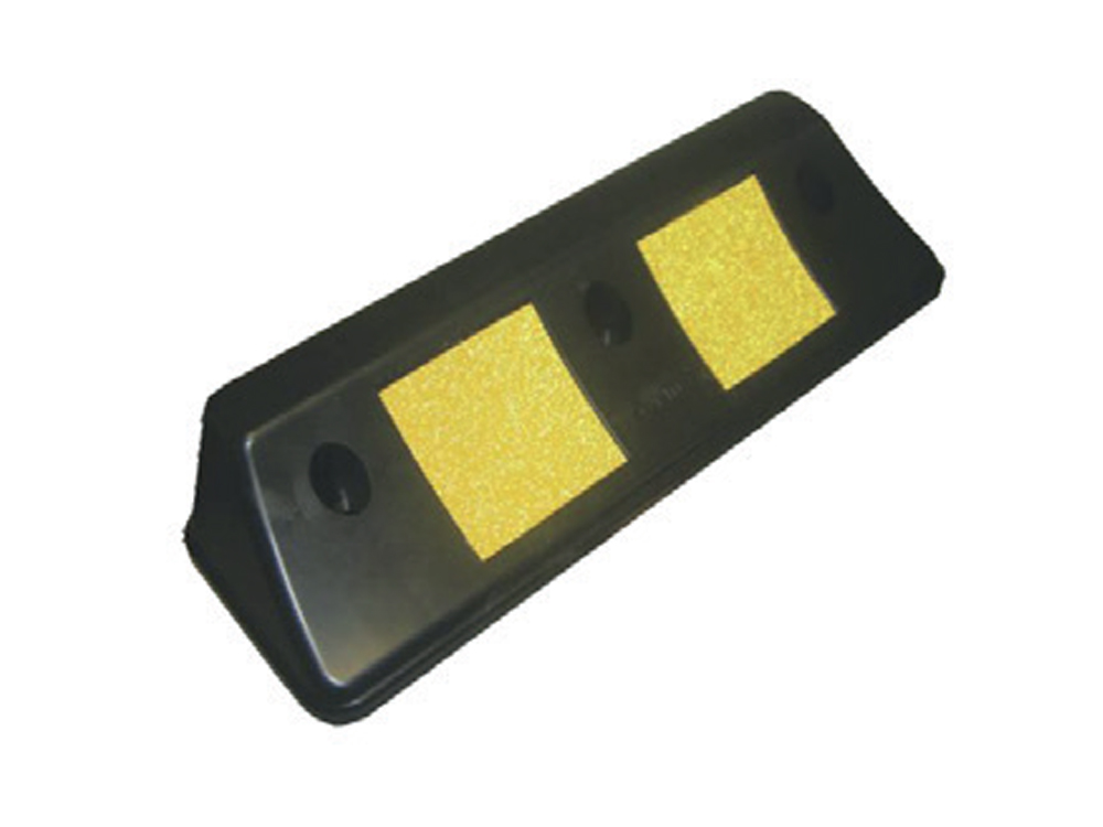 PLASTICON 60x16x10 cm sarı reflektifli siyah plastik araç tekerlek stoperi