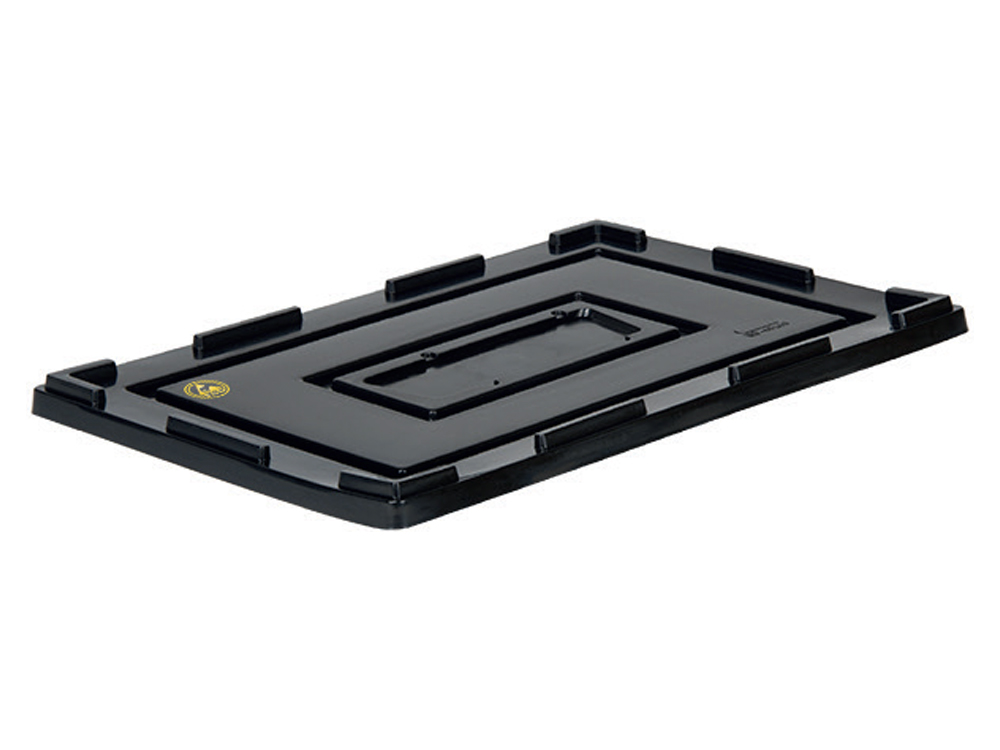 PLASTICON 40x60 cm siyah ESD iletken plastik kasa kapağı