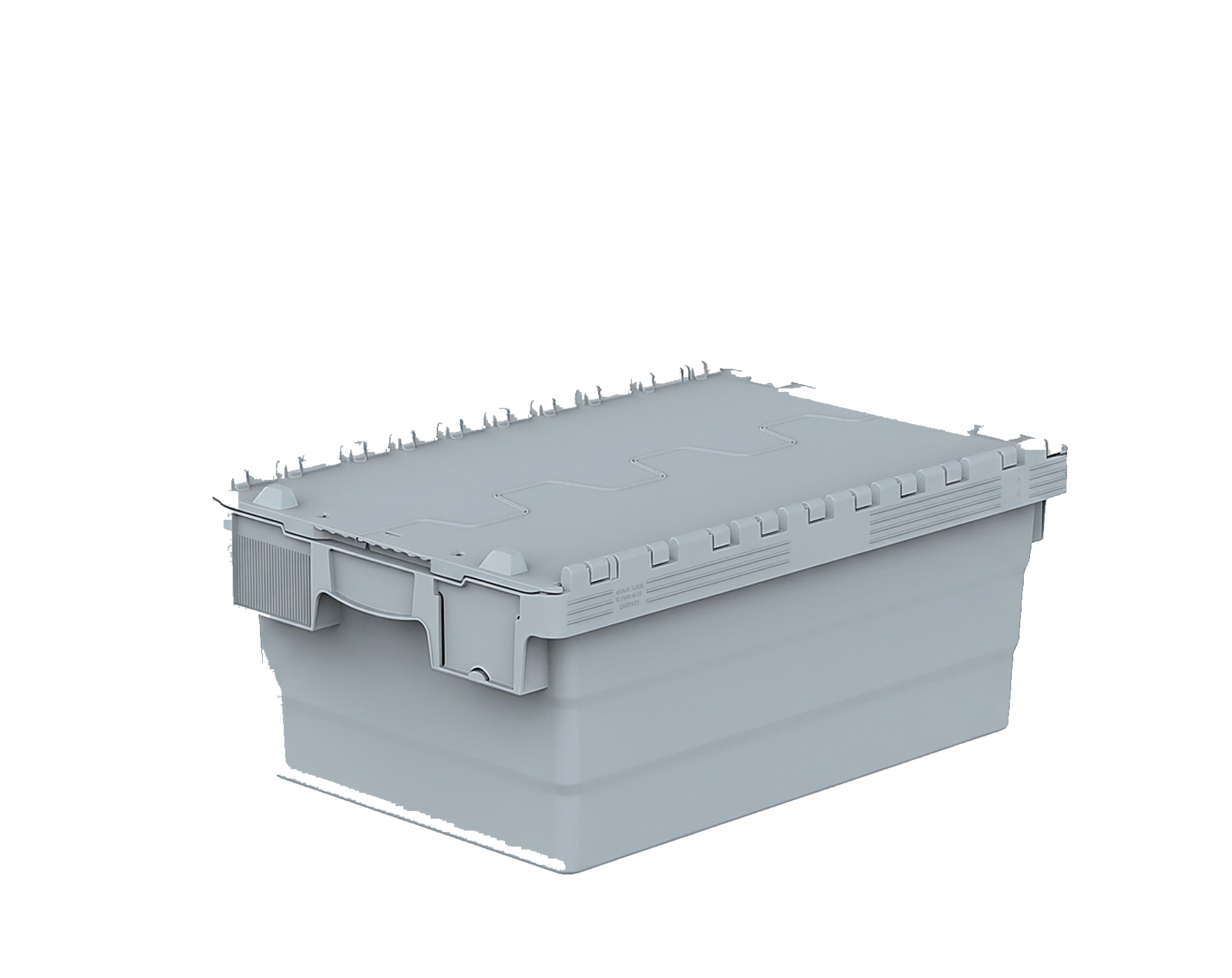 400x600x250 mm Entegre Kapaklı Konik Plastik Kasa