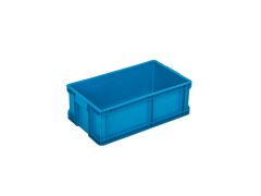 PLASTICON 500x300x180 mm mavi kapalı genel amaçlı endüstriyel plastik kasa