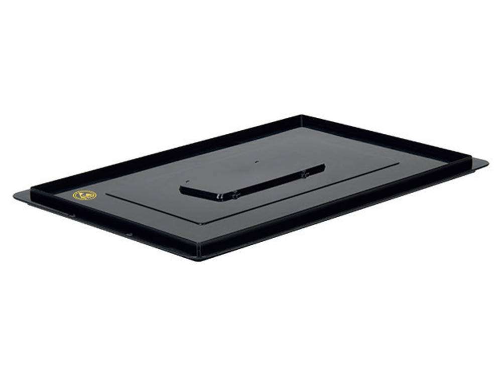 PLASTICON 400x600 mm ESD iletken antistatik siyah plastik kasa kapağı