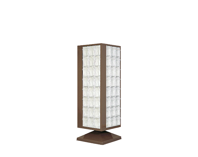 PLASTICON 96 Çekmeceli Döner Kutu Standı MSD-2 550x550x1600 mm döner mekanizmalı şeffaf çekmeceli ünite