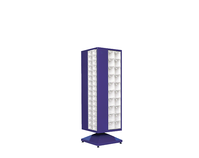 PLASTICON 4 yönlü dönerli çekmeceli kutu standı 600x600x1700 mm