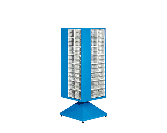 PLASTICON MT 404 DKP çelik sac gövdeli dönerli çekmeceli kutu standı 600x600x1600 mm