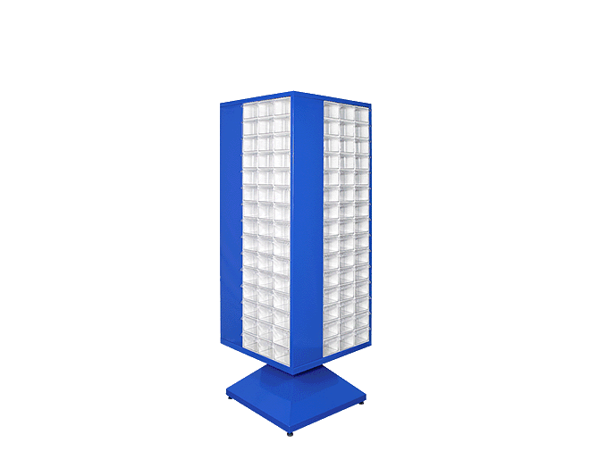PLASTICON MT 500 elektrostatik boyalı çelik dönerli çekmeceli kutu standı 550x550x1600 mm