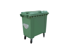 PLASTICON 770 litre 4 tekerlekli yeşil 1370x780x1330 mm plastik çöp konteyneri