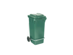 PLASTICON 120 litre pedallı plastik çöp konteyneri 2 tekerlekli yeşil PCK-120P