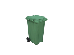 PLASTICON 240 litre iki tekerlekli yeşil 740x580x1070 mm plastik çöp konteyneri