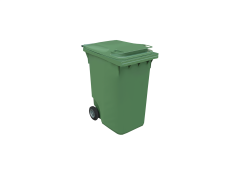PLASTICON 360 litre iki tekerlekli yeşil 880x620x1100 mm plastik çöp konteyneri