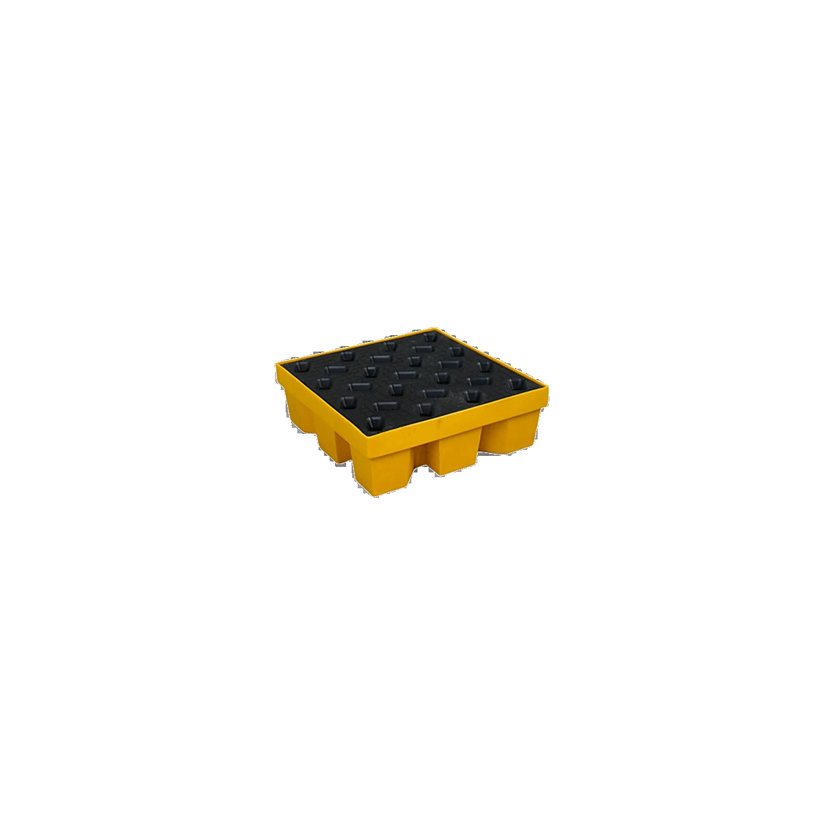 PLASTICON 660x660x250 mm tek varil sarı polietilen atık kimyasal döküntü toplama platı