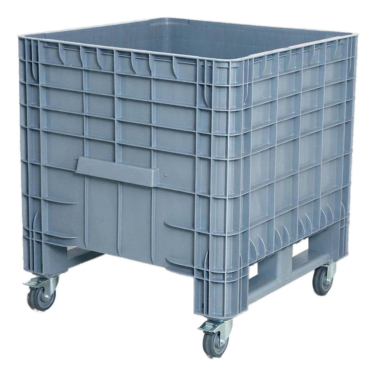 PLASTICON TEKNE3200K tekerlekli gri plastik taşıma kasası 800x800x885 mm