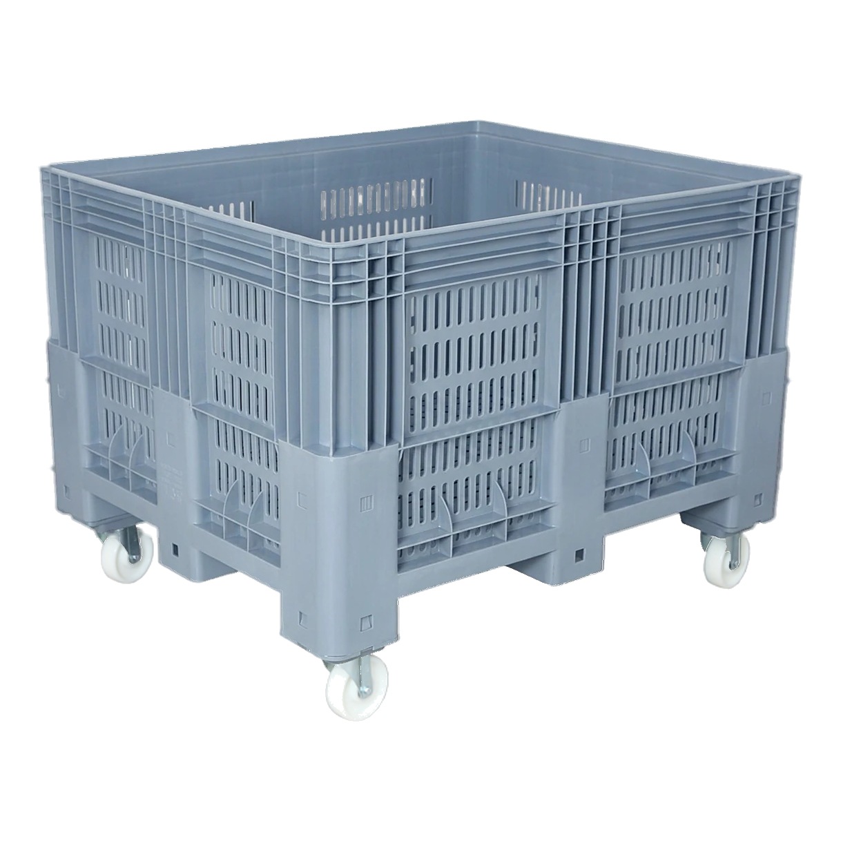 PLASTICON TEKNE6600A tekerlekli gri büyük hacimli plastik kasa 1200x1000x910 mm