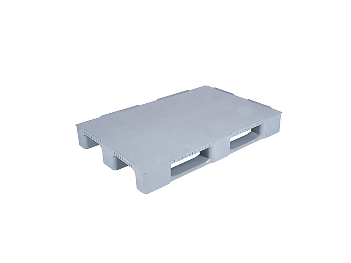 PLASTICON 1200x800x150 mm kapalı üst 3 kızaklı gri plastik palet