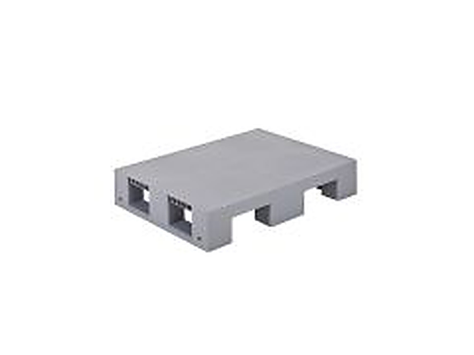 PLASTICON 800x600x140 mm gri renkli kapalı üst hijyenik plastik palet