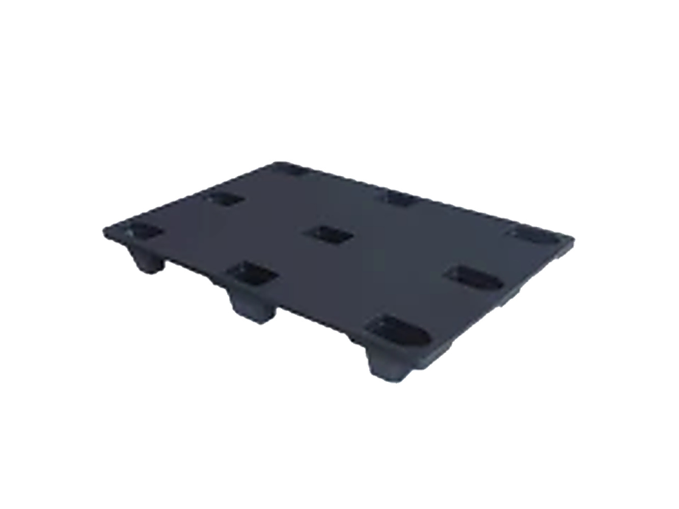 PLASTICON 120x100 cm ekonomik hafif plastik palet siyah 1200x1000x140 mm 9 ayaklı