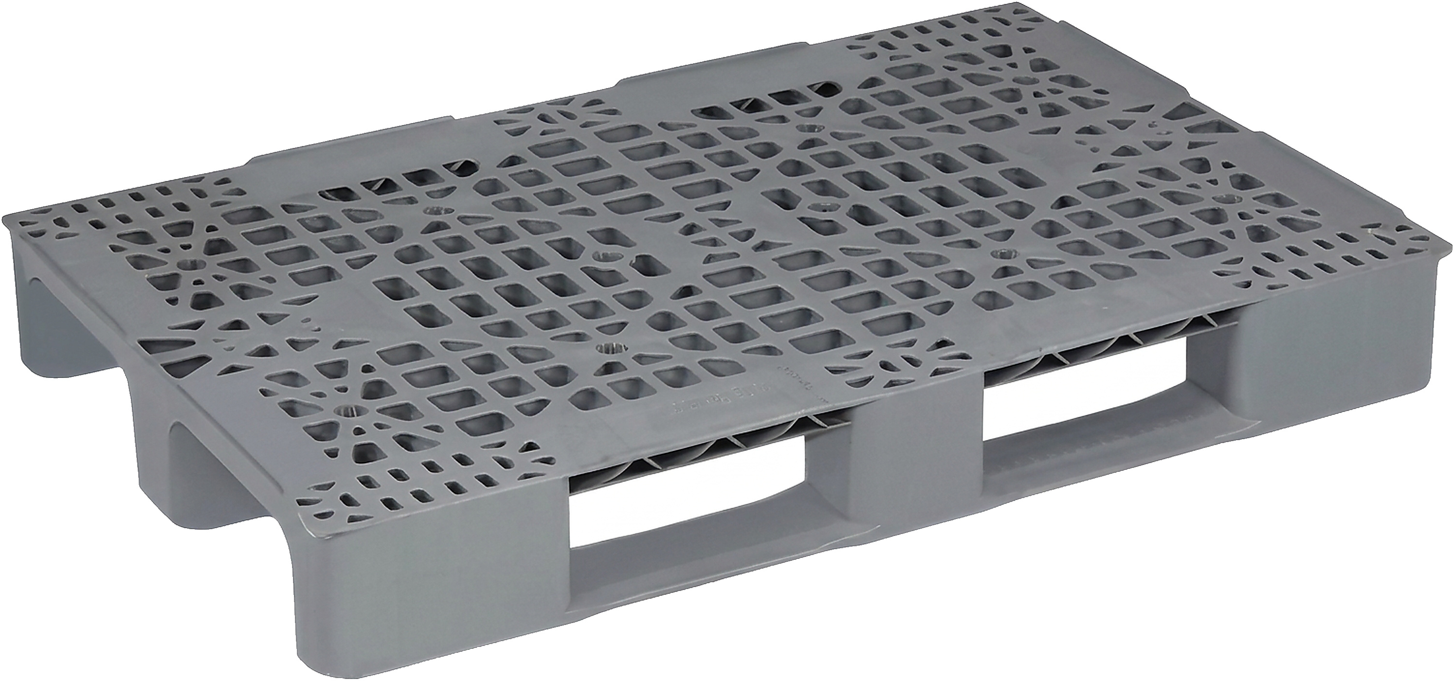 PLASTICON 1200x800x150 mm delikli ızgaralı gri plastik Euro palet