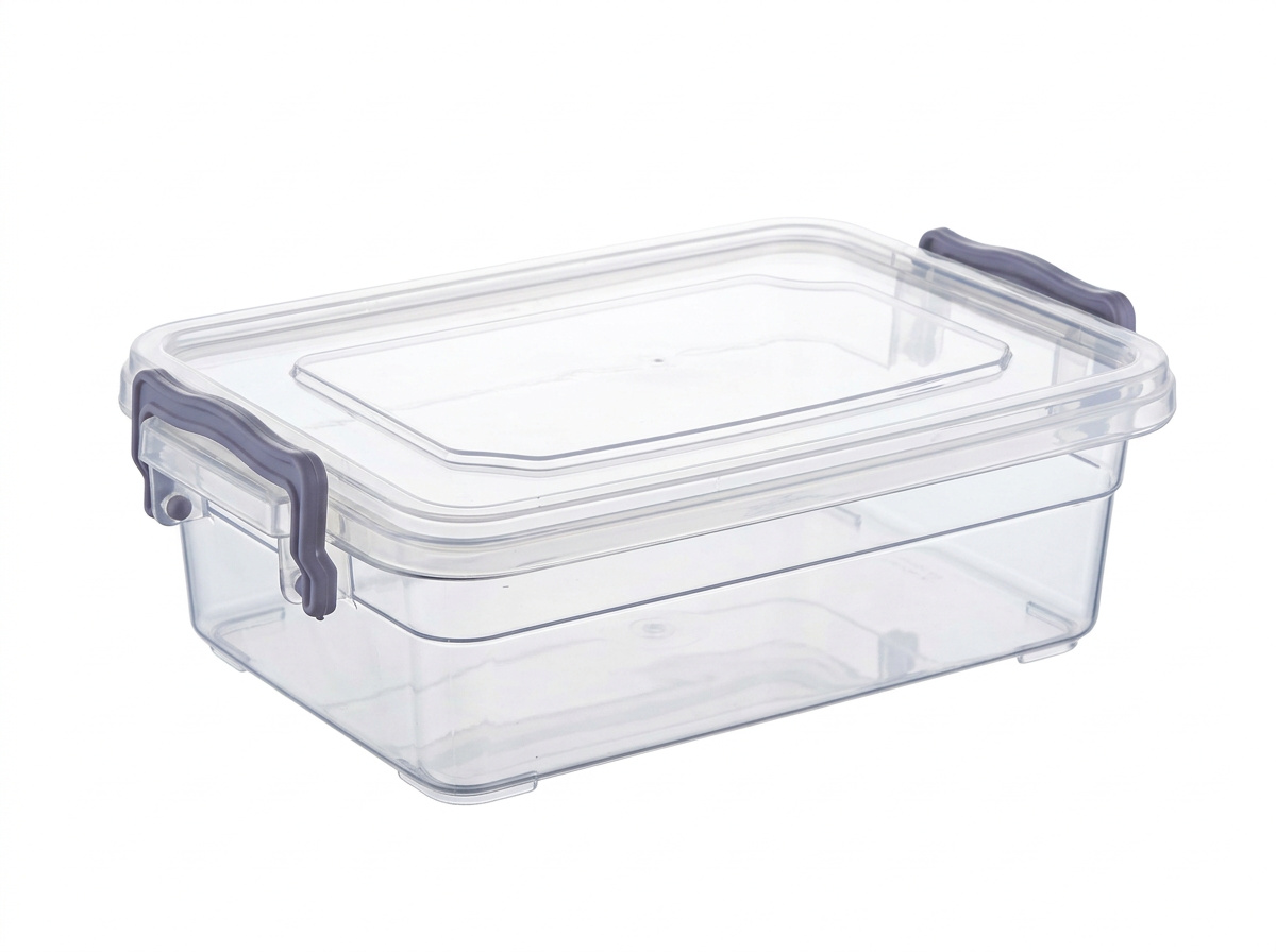 PLASTICON SK-45-TR klipsli kilitli şeffaf plastik saklama kabı 4.5 L
