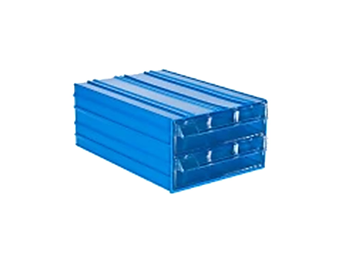 PLASTICON Çekmeceli Plastik Kutu 512 260x340x150 mm mavi dış gövdeli şeffaf çekmeceli kutu