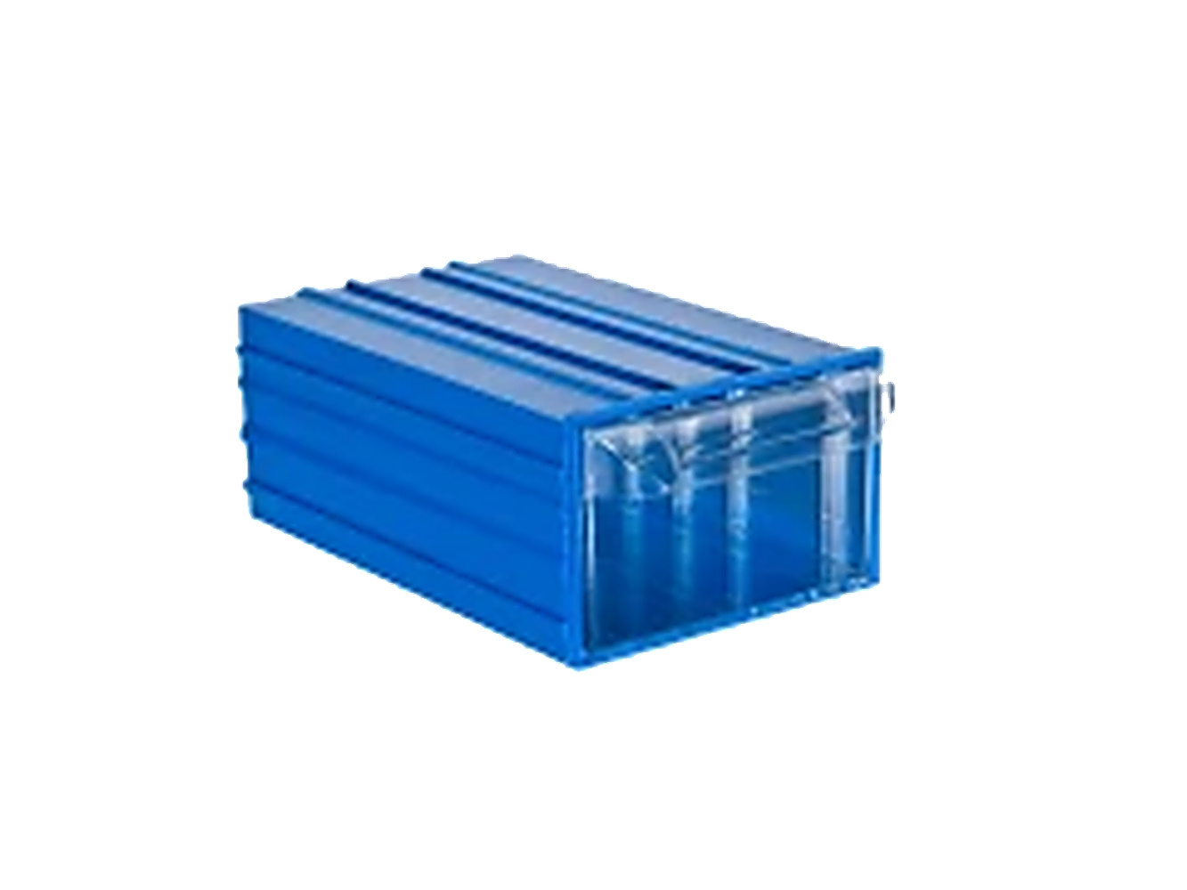 PLASTICON Çekmeceli Plastik Kutu 140, 230x136x96 mm mavi gövdeli şeffaf çekmece
