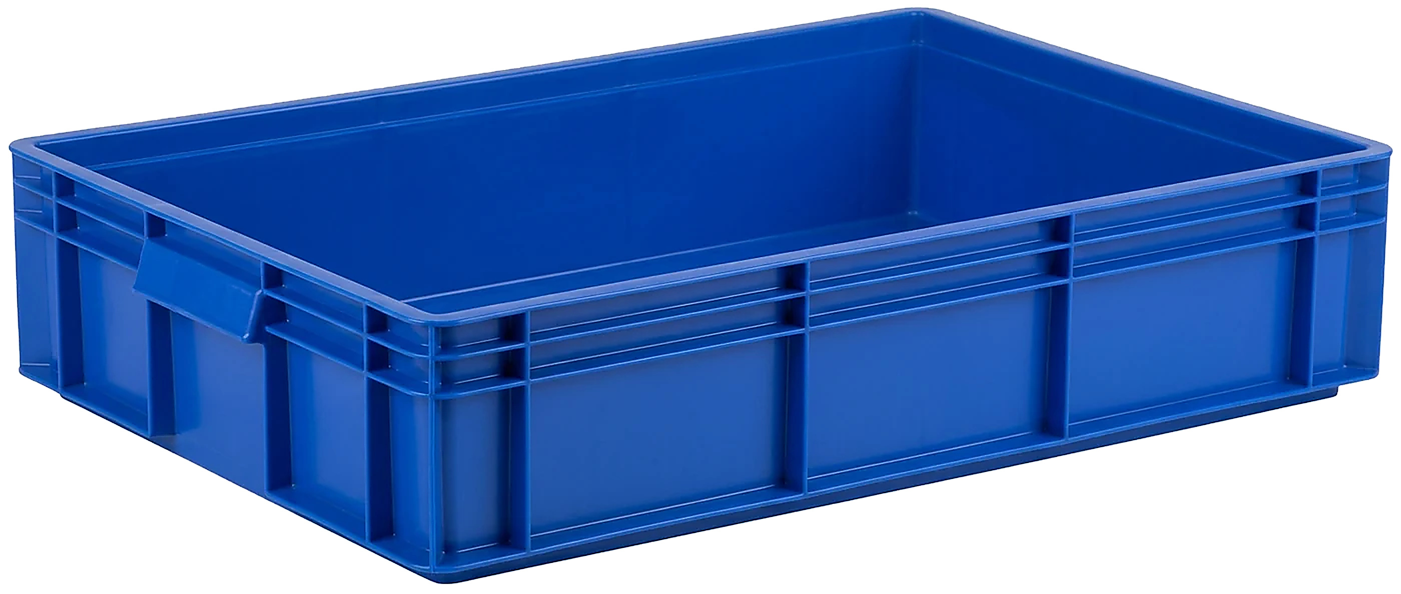 PLASTICON 400x600x145 mm mavi renkli kapalı euro norm endüstriyel plastik kasa