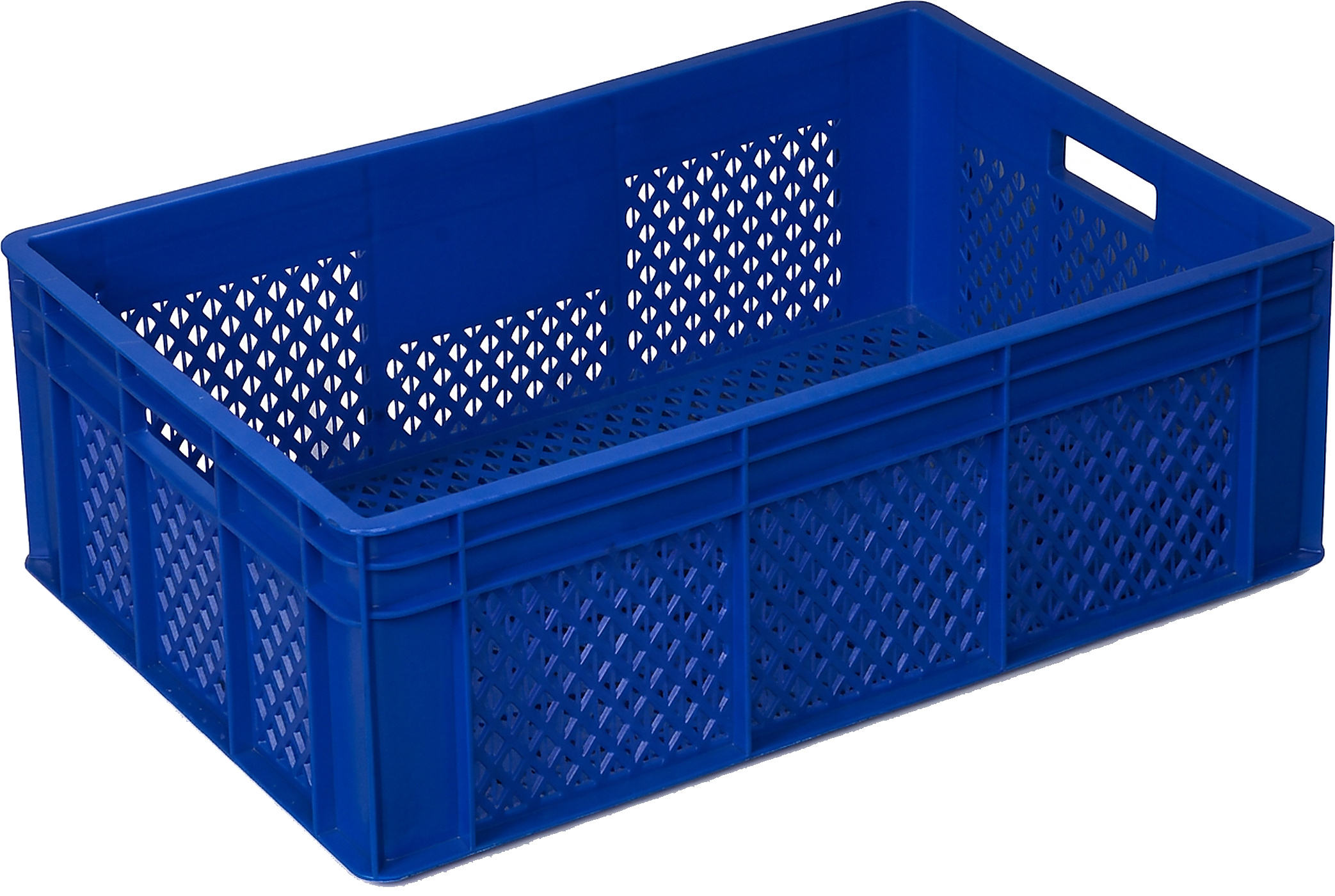 PLASTICON 400x600x230 mm 45 litre mavi delikli plastik taşıma kasası