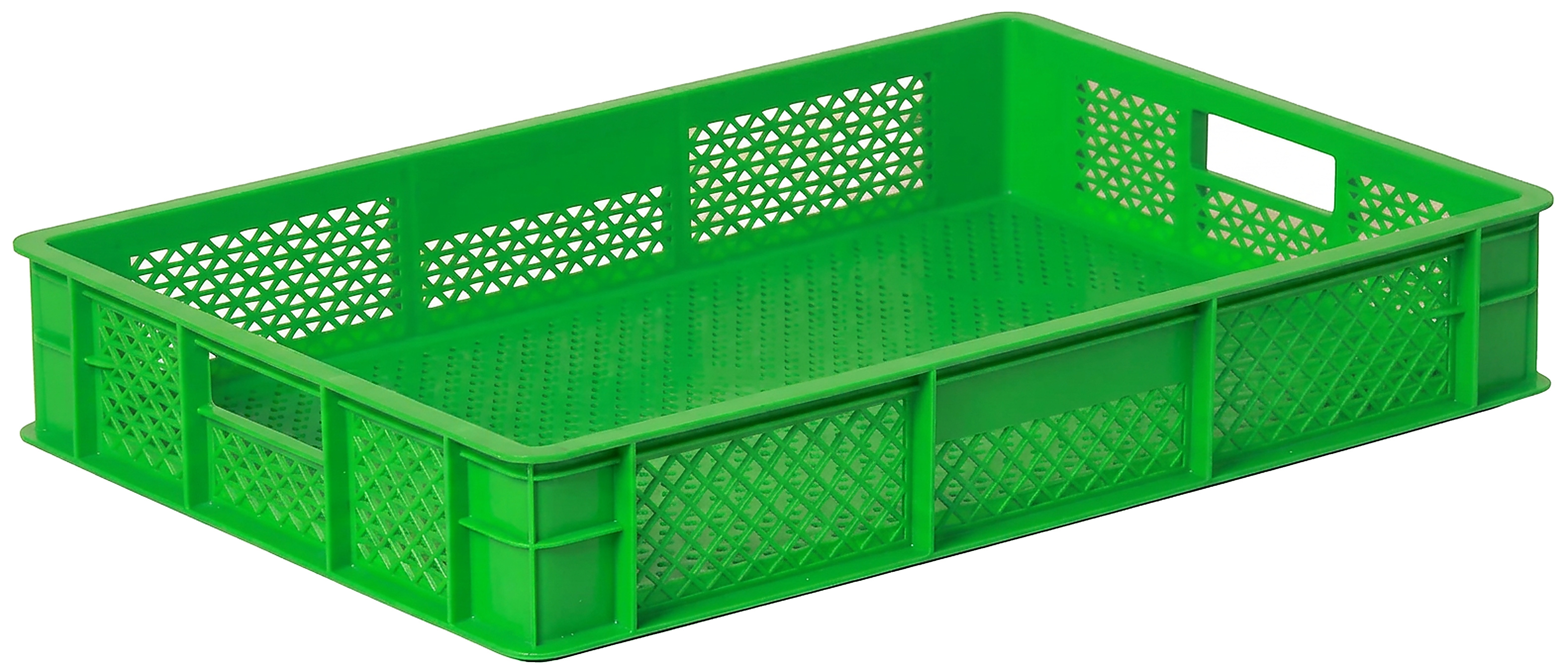 PLASTICON 40x60x12 cm yeşil delikli plastik kasa