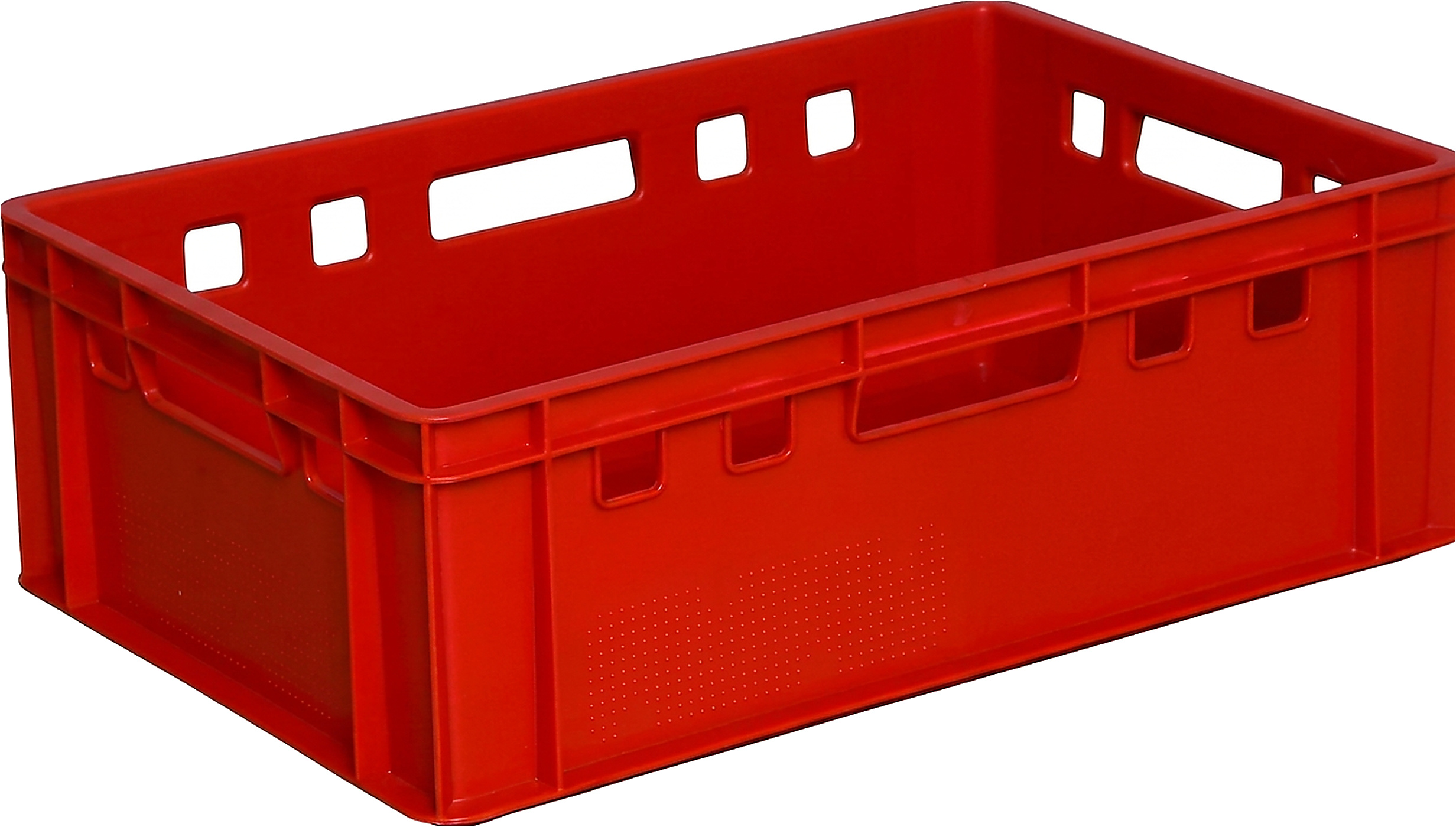 PLASTICON 600x400x200 mm kırmızı üstten delikli plastik taşıma kasası