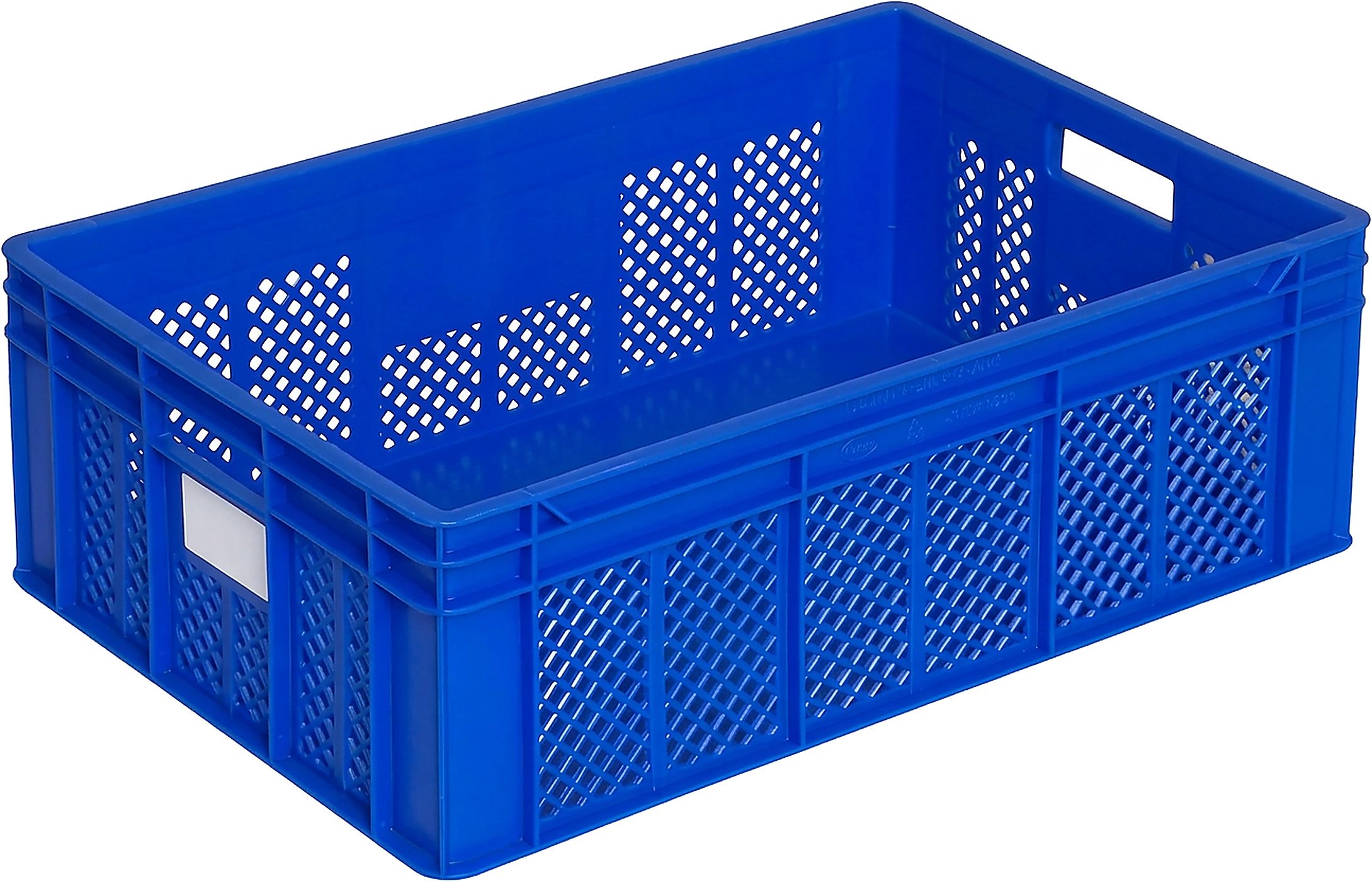 PLASTICON mavi renkli 40x60x20 cm yanları delikli tabanı kapalı plastik taşıma kasası