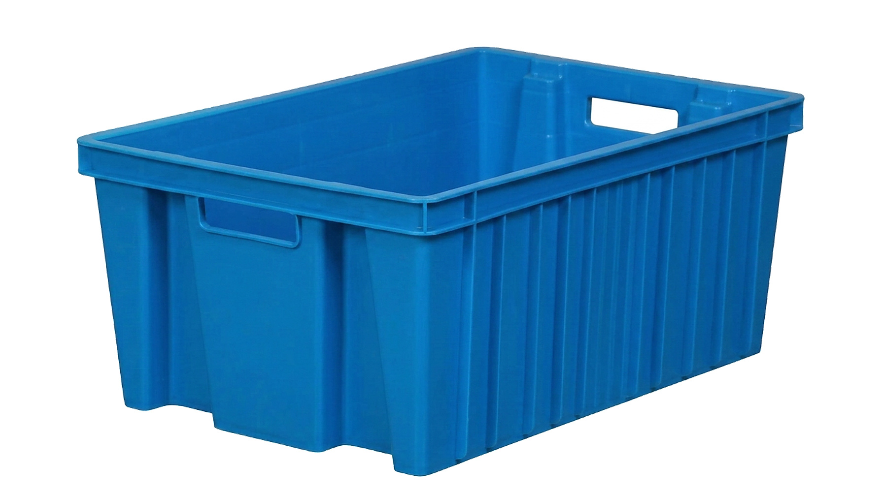 PLASTICON 40x60x25 cm mavi iç içe geçebilir konik plastik kasa