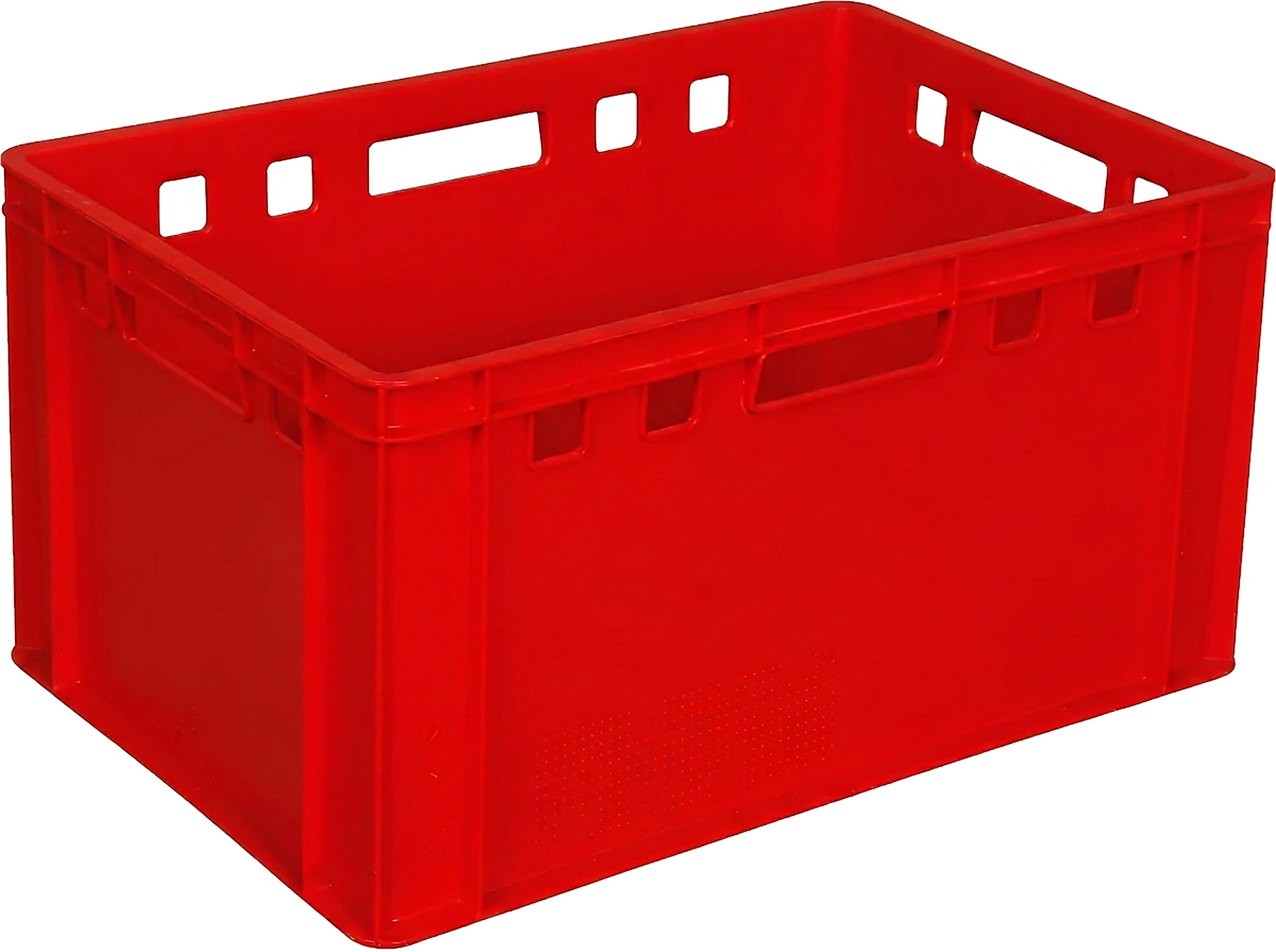 PLASTICON kırmızı 40x60x30 cm üstten el tutamaklı plastik euro taşıma kasası