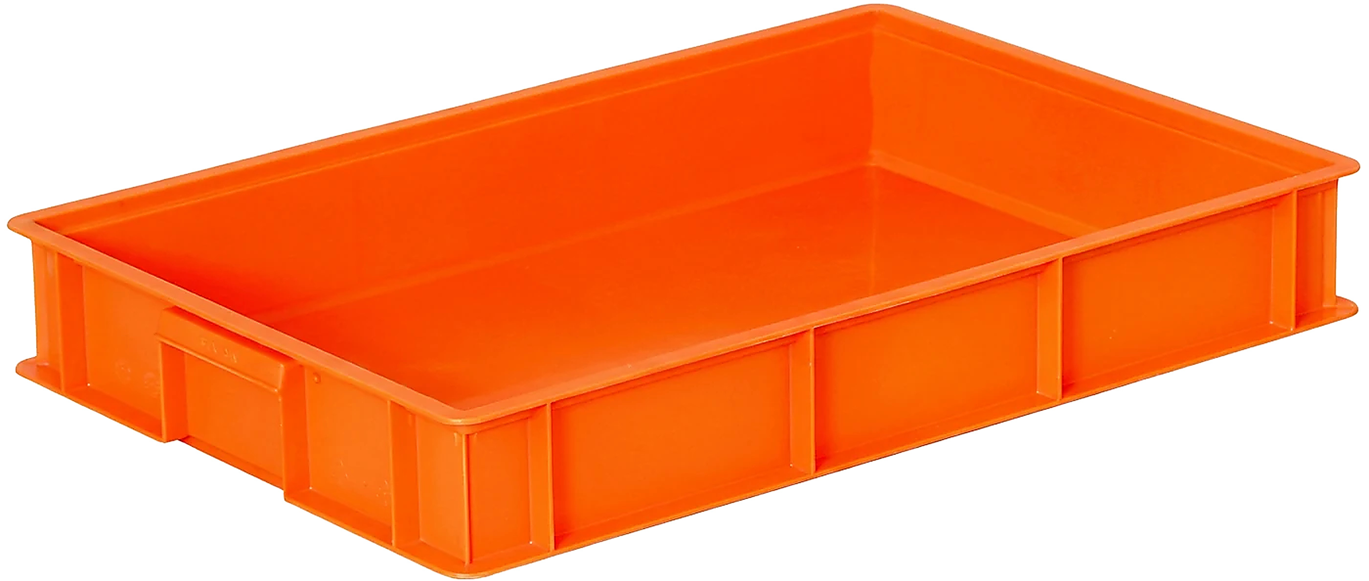 PLASTICON 40x60x8 cm turuncu renkli kapalı sığ plastik kasa ve gıda taşıma kasası görseli