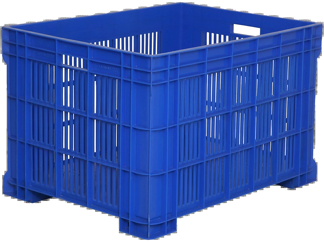 PLASTICON KOPS2000A 810x610x515 mm mavi 4 topuklu büyük hacimli plastik taşıma kasası