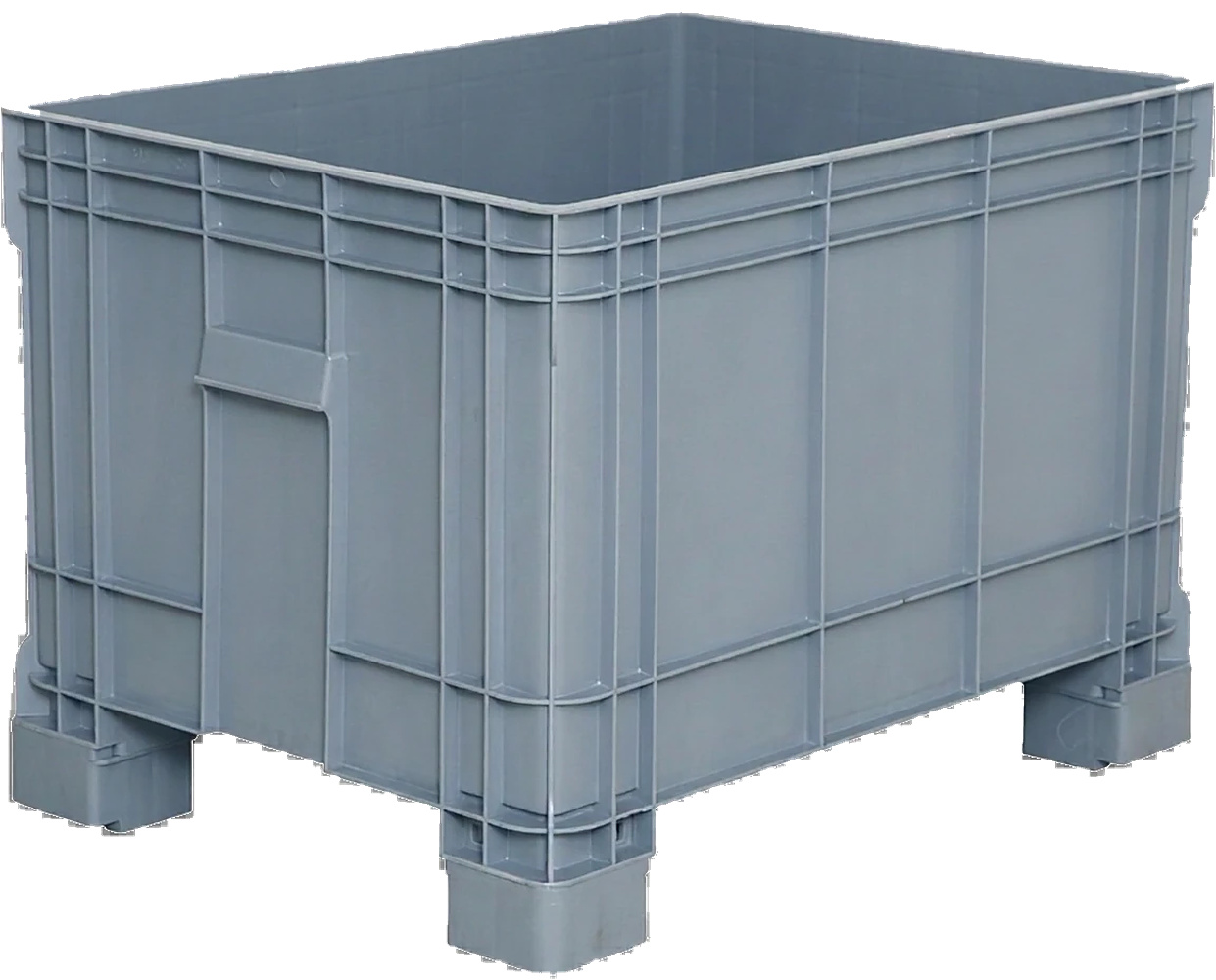 PLASTICON KOPS2000K yüksek 4 topuklu gri endüstriyel plastik kasa 810x610x580 mm
