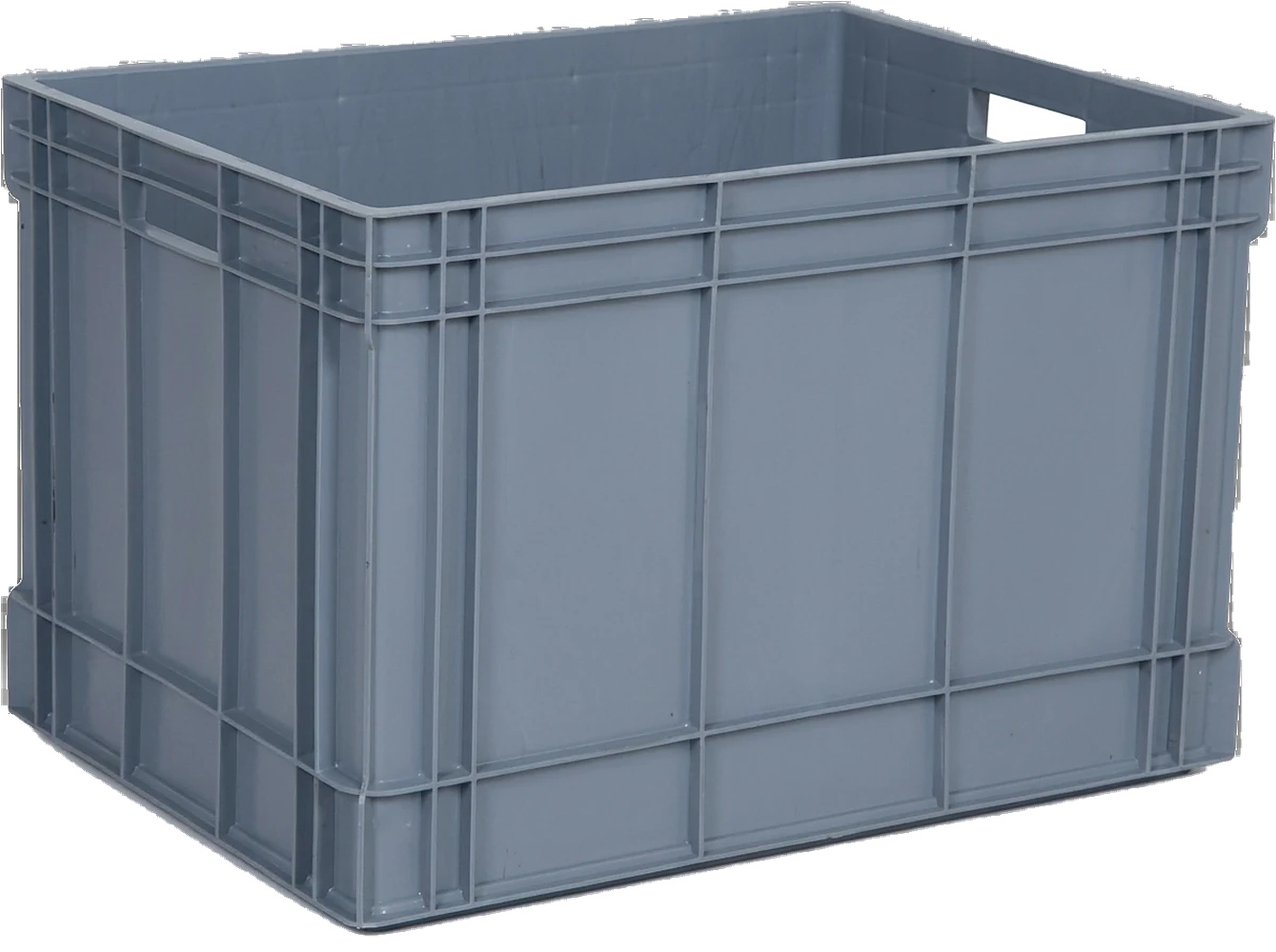 PLASTICON KOD2501K 700x500x465 mm gri renkli endüstriyel plastik taşıma kasası