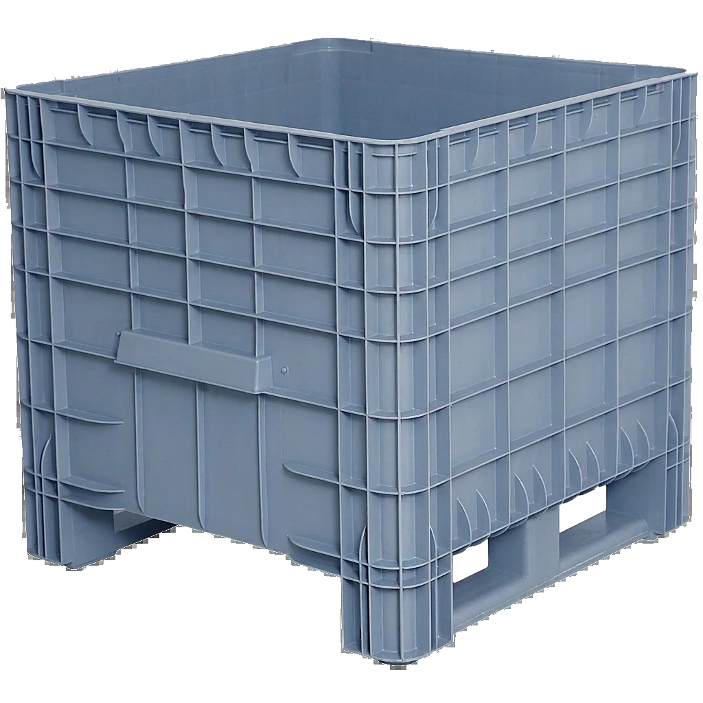 PLASTICON 800x800x760 mm gri renkli 4 topuklu büyük hacimli plastik kasa