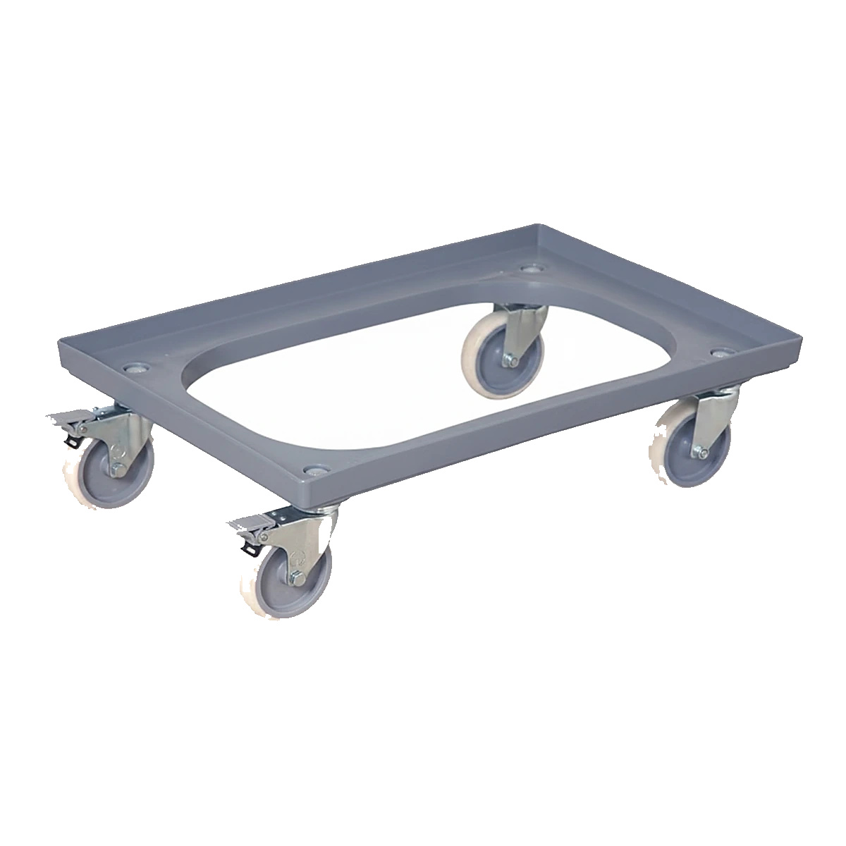 PLASTICON gri açık çerçeveli 4 tekerlekli 40x60 kasa yükçek arabası 610x410x170 mm