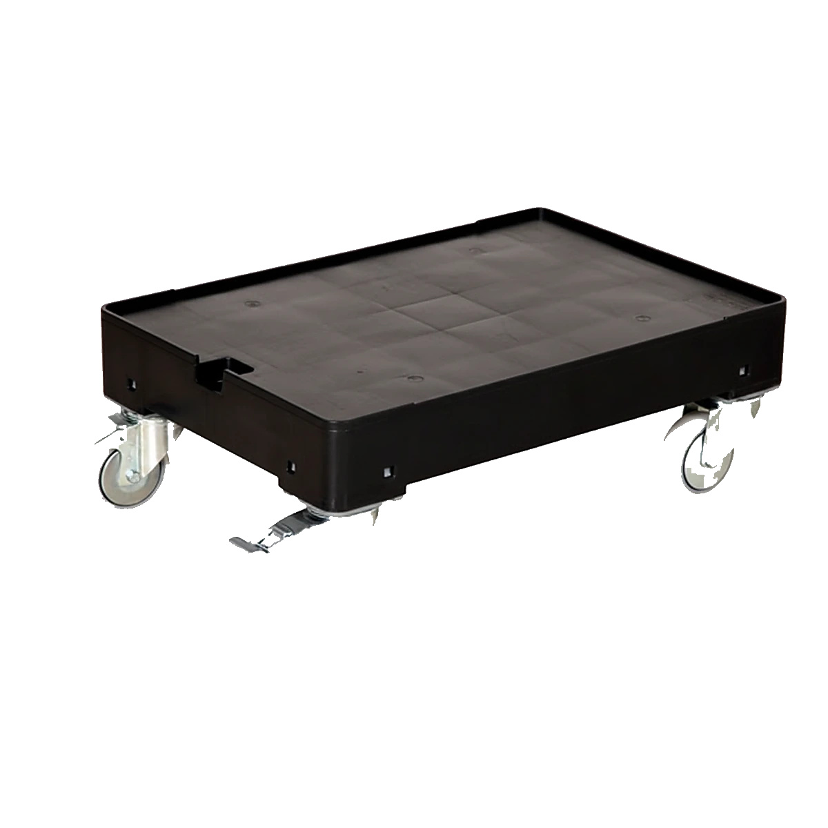 PLASTICON 43x63 cm kapalı platform siyah plastik kasa taşıma yükçek arabası