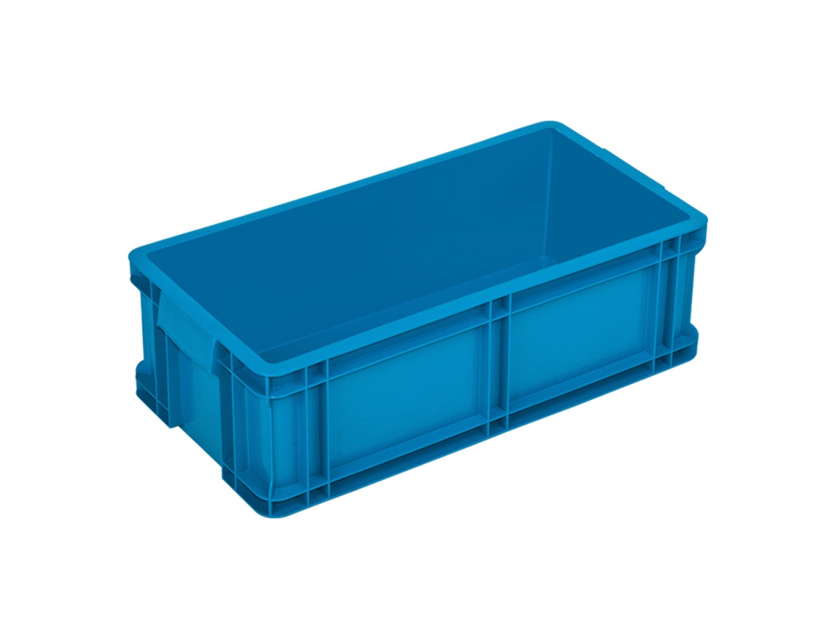 PLASTICON HP 160 K mavi kapalı plastik kasa 600x300x160 mm taşıma kutusu